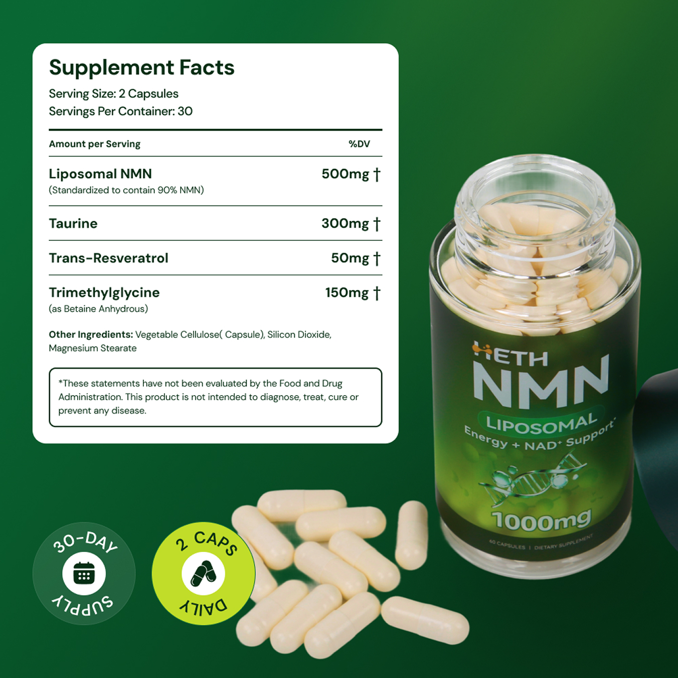 HETH Next-Generation NMN Golden Formula Supplement